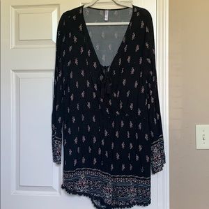 Xhilaration Black Floral Romper